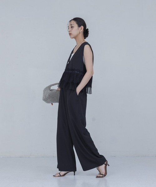 セットアップ レースフリルベスト×パンツ　セットアップ レディース_14