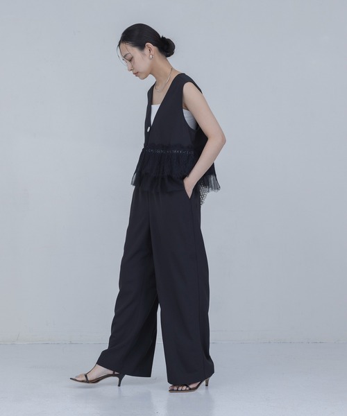 セットアップ レースフリルベスト×パンツ　セットアップ レディース_15