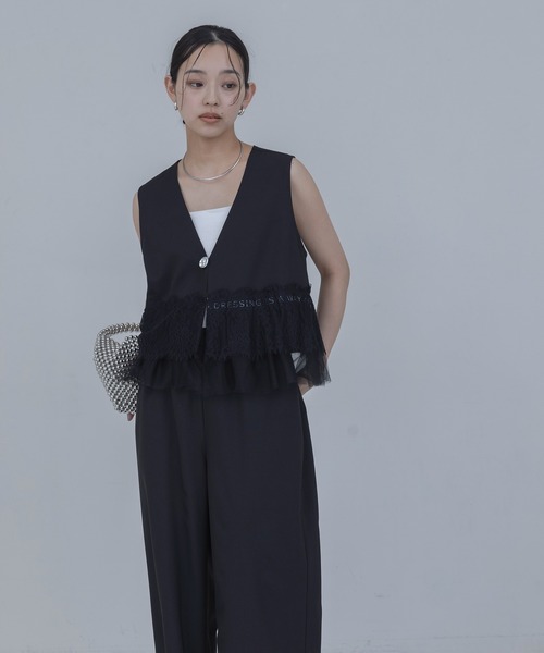 セットアップ レースフリルベスト×パンツ　セットアップ レディース_16