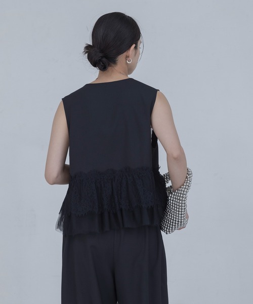 セットアップ レースフリルベスト×パンツ　セットアップ レディース_19