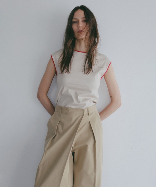MANOF（マノフ） tシャツ BICOLOR CUT TOPS レディース : ZOZOTOWN