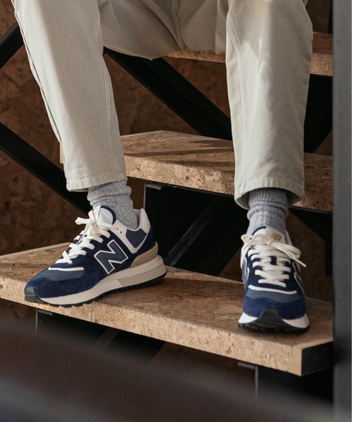 「New Balance」 ローカットスニーカー 24.5糎 米国海軍 メンズ