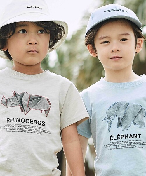 BeBe（ベベ） tシャツ Origamiアニマルスラブ天竺半袖Tシャツ キッズ