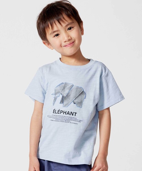 120 男の子 子供服 夏服 Tシャツ パンツ12点 まとめ売り bebe 美品 BeBe（ベベ） tシャツ Origamiアニマルスラブ天竺半袖Tシャツ キッズ