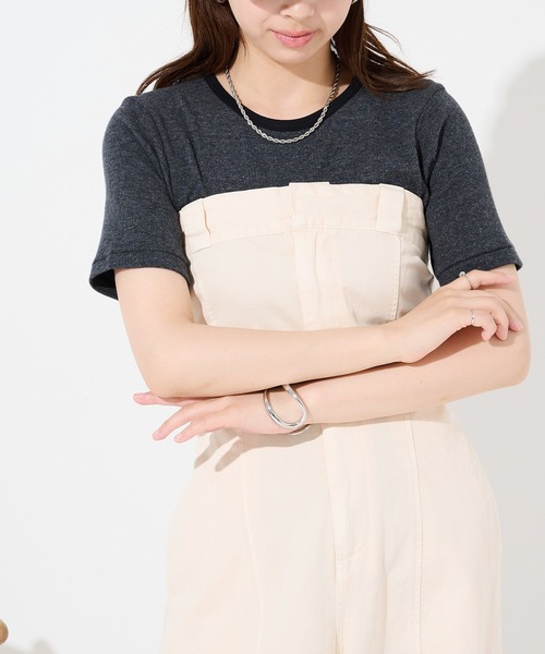 d.i.a. フード付きオールインワン ホワイト・ネイビー Dickies（ディッキーズ） オールインワン 「Dickies」ピグメントベア