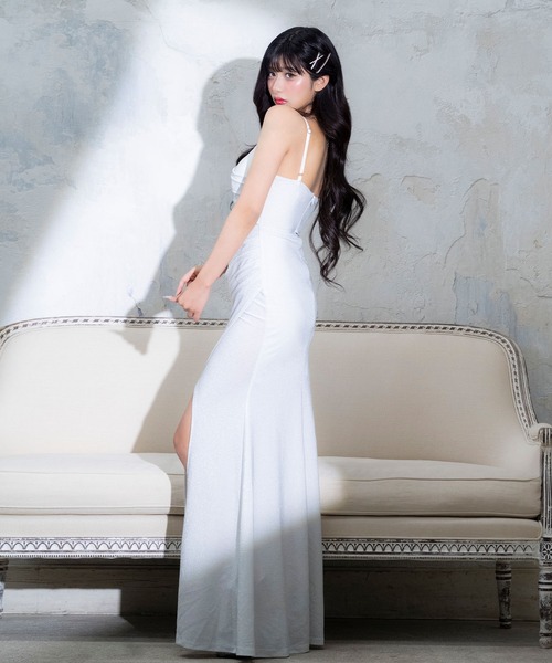 Tika（ティカ） ドレス キャバドレス ロング タイト ラメ キャミソール