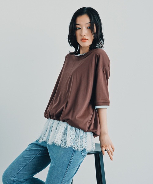 LEPSIM（レプシィム） tシャツ 半袖 「レプクル」配色プルオーバーSS