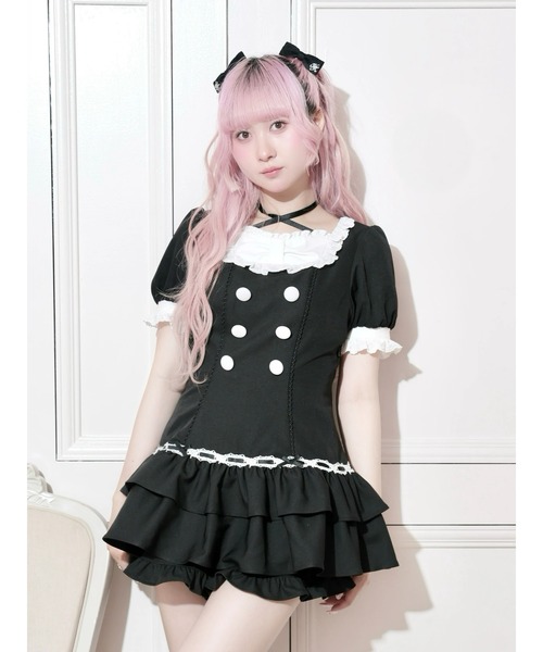 NOEMIE（ノエミー） ワンピース 半袖 リボンヨークコットンフリル