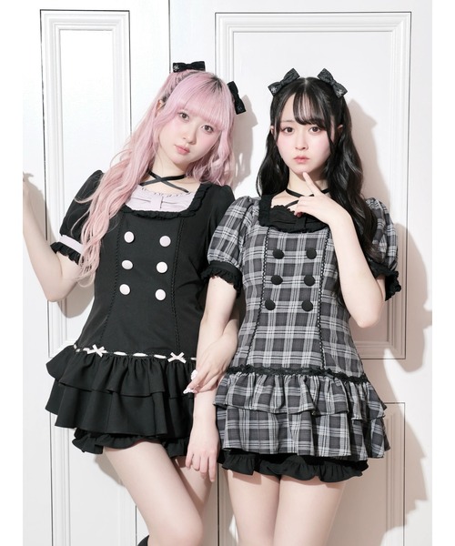 NOEMIE（ノエミー） ワンピース 半袖 リボンヨークコットンフリル