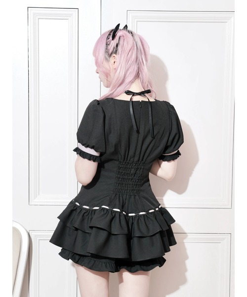 NOEMIE（ノエミー） ワンピース 半袖 リボンヨークコットンフリル