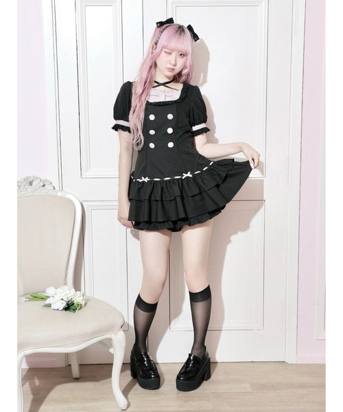 NOEMIE（ノエミー） ワンピース 半袖 リボンヨークコットンフリル