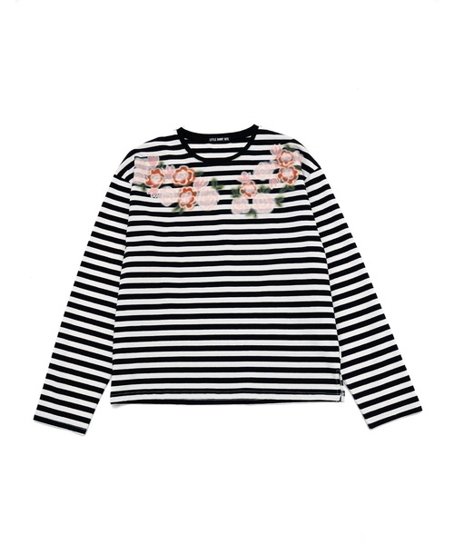 「Little sunny bite」 長袖カットソー SMALL ホワイト×ブラック レディース_画像2