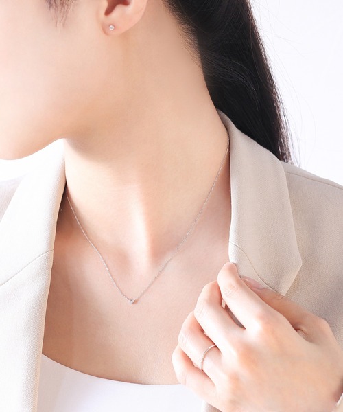 ブルーム K10 ホワイトゴールド ダイヤモンド ハート ネックレス シルバー BLOOM（アクセサリー） ネックレス K10 ホワイトゴールド