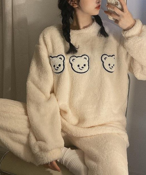 6930円 5年保証 パジャマ レディース メンズ 冬 上下セット 長袖 オーガニックコットン 綿 暖かい