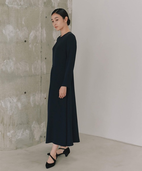 kaene（カエン） ドレス シフォン合わせロングワンピース「ブラック