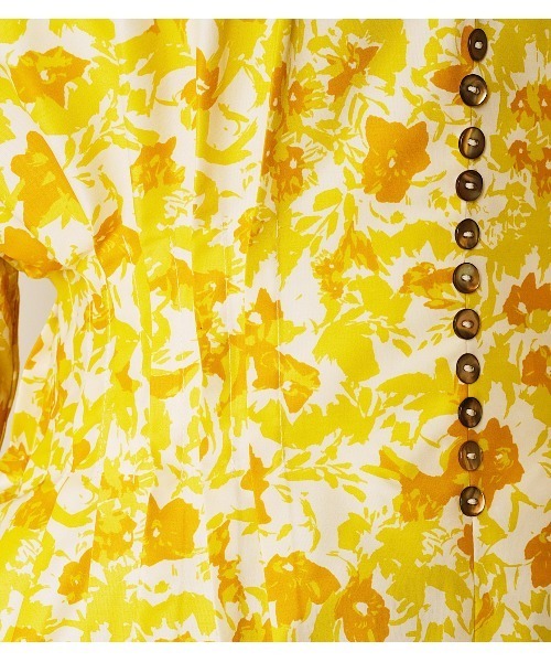 LE CIEL BLEU ブラウス シャツ Marble Flower Pintuck Blouse