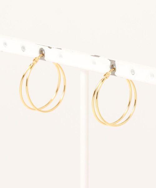 ピアス silver925 2連デザインフープピアス :60387441:ZOZOTOWN Yahoo