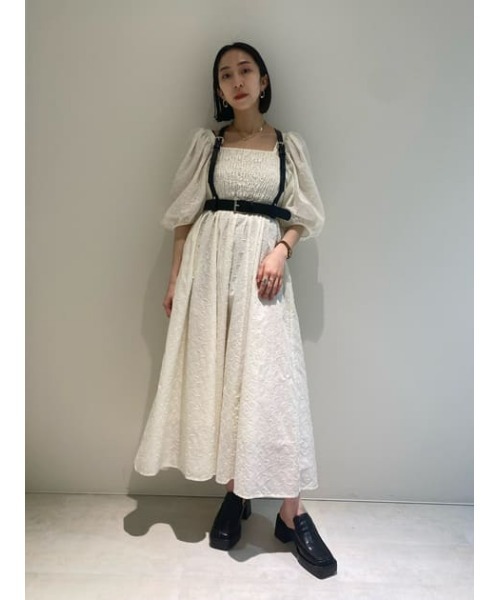 豪華で新しい ワンピース Eyelet Flare ドレス ワンピース カラー オフホワイト Reflect Com Pl