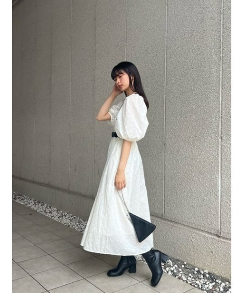 豪華で新しい ワンピース Eyelet Flare ドレス ワンピース カラー オフホワイト Reflect Com Pl