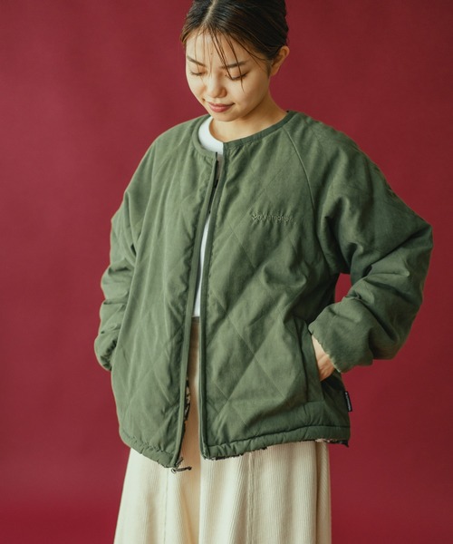 gym master（ジムマスター） ノーカラーコート コート キルトxボア