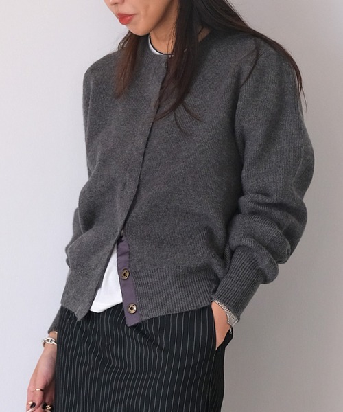 AKTE（アクテ） カーディガン ボタンフライニットカーディガン