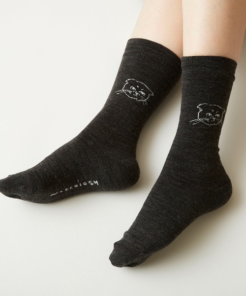 N+Ecology（ネコロジー） 靴下 ネコロジー」垂れ耳スコ 猫靴下