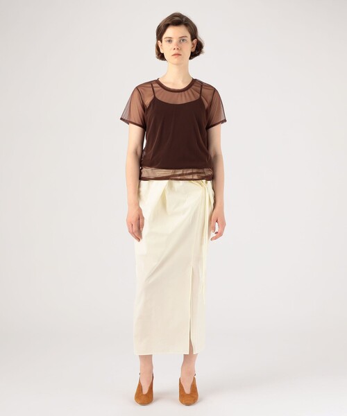simone wild シアーネットTシャツ カーキ Simone Wild シアーネットTシャツ｜トゥモローランド 公式通販