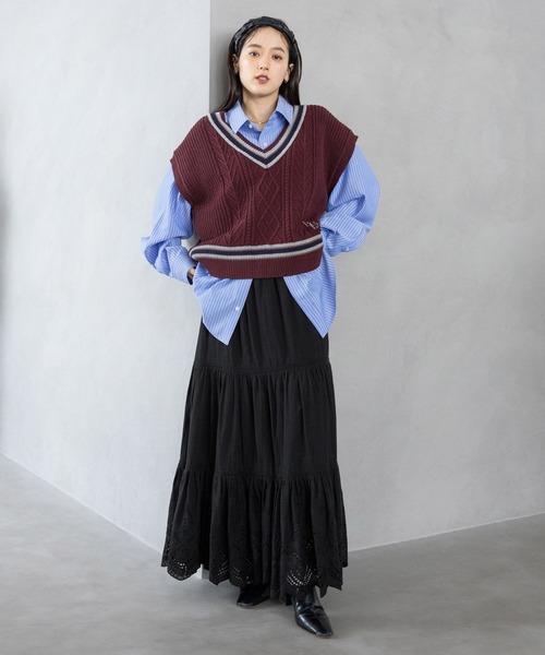 RAGEBLUE スカート コットンレースロングスカート : ZOZOTOWN