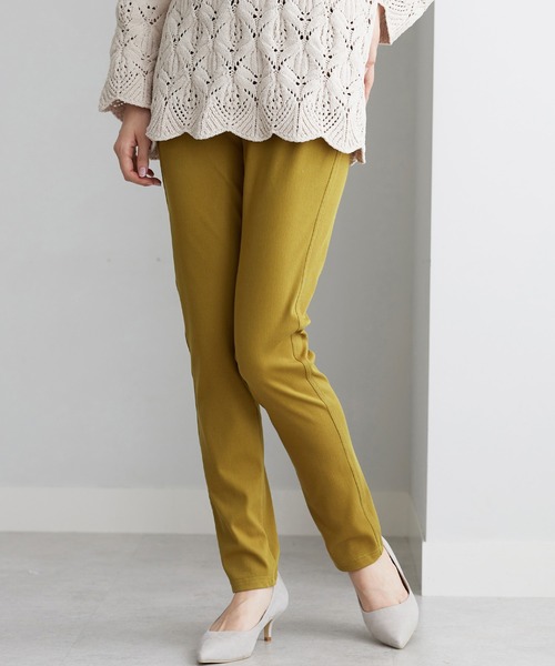 BELLUNA パンツ 美ストレッチ素材レギンスパンツ股下73cm