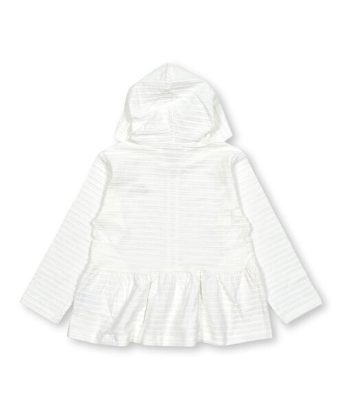 パーカー 「UVカット」「お揃い」リボン付き裾フリルパーカー(90~140cm  