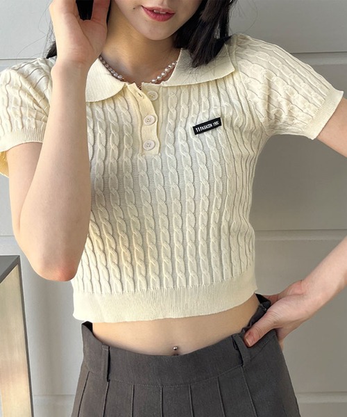 MORNING GLORYhommegirls クロップドポロシャツ 963884da48c36ef262ea3fb8370d62