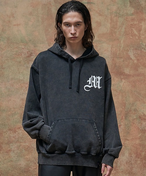 パーカー VINTAGE GARMENT DYE HOODIE ケミカル 加工 フーディ メンズ
