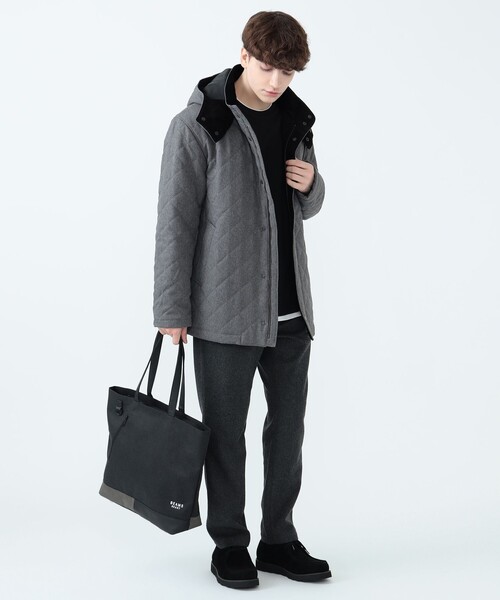 BEAMS HEART コート ジャケット フーディースタンド キルト メンズ 