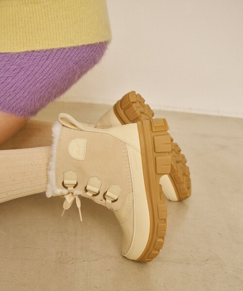 SOREL ソレル 防水ブーツ 23cm レディース ボア付 ベージュ 冬用 SOREL（ソレル） ブーツ スノーシューズ 防滑 防水 防寒 SOREL
