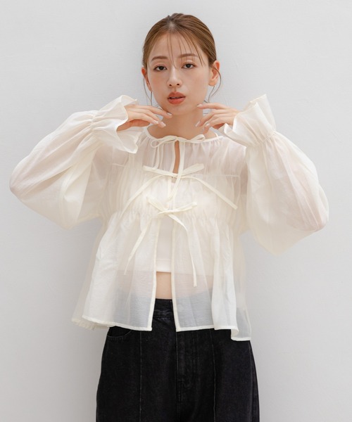 キャサページ LAKOLE（ラコレ） ブラウス シャツ 2WAYシャーリングブラウス / 142622