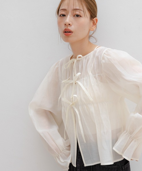 キャサページ LAKOLE（ラコレ） ブラウス シャツ 2WAYシャーリングブラウス / 142622