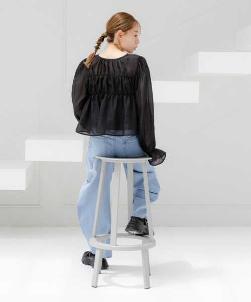 キャサページ LAKOLE（ラコレ） ブラウス シャツ 2WAYシャーリングブラウス / 142622