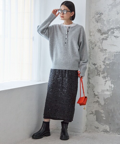 SHIPS（シップス） ブーツ HAMON:ショート ニット ブーツ（晴雨兼用