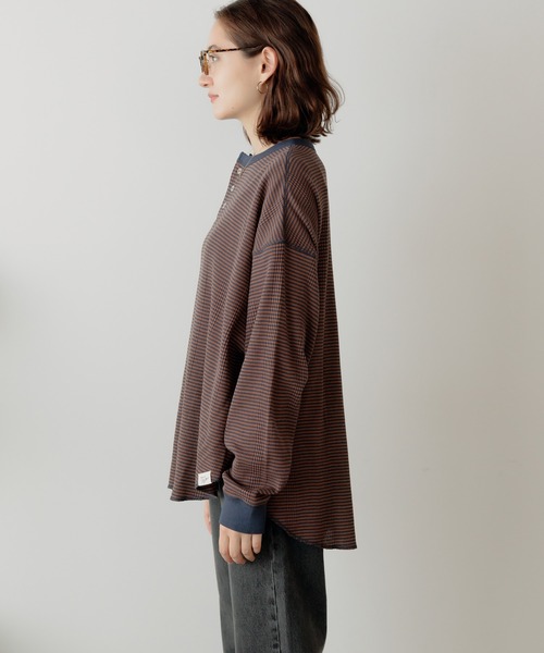 tシャツ R.P.miller/ミラー Waffle Henry PO ヘンリーネック プルオーバー レディース R.P.miller/ミラー Waffle Henry PO ヘンリーネック プル