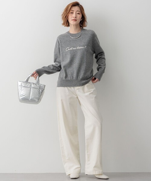 23区（ニジュウサンク） ニット セーター 「洗える」レターロゴ ニット