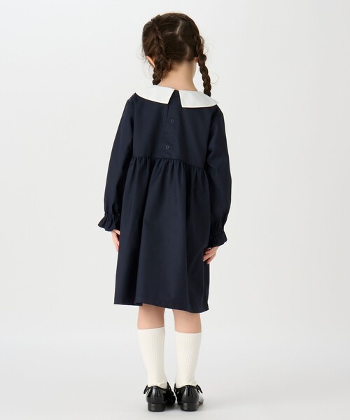 ships kids ネイビー長袖　ピンタックフリルワンピース　150センチ SHIPS ワンピース KIDS:140〜150cm / フリル シャツ キッズ 子供