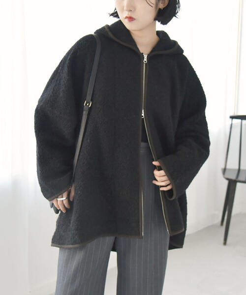 quaranciel コート アウター quaranciel: ループヤーン ダブルジップ