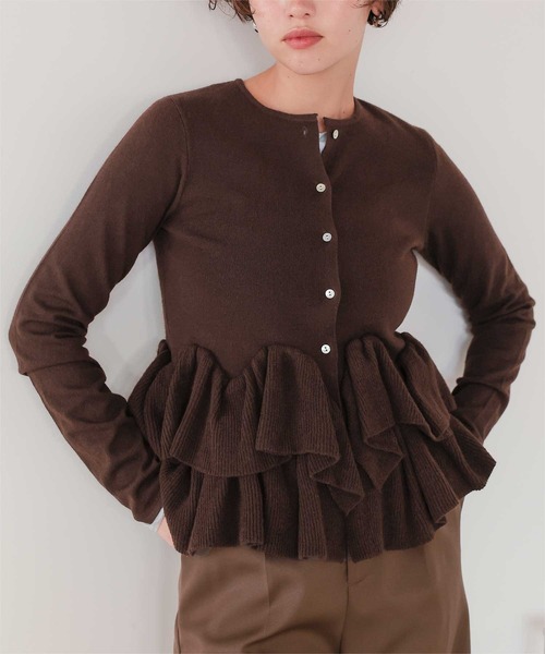 titivate（ティティベイト） カーディガン フリルヘムニット