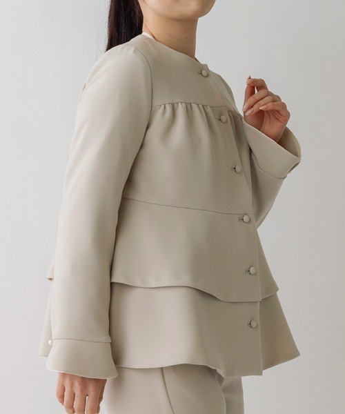 ジャケット ノーカラージャケット 「SONO/ソーノ」「SONO NAVY ジャケット ノーカラージャケット 「SONO/ソーノ」「SONO NAVY