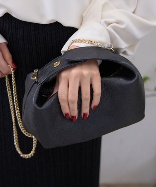 AULENTTI chain Micro bag ブラック オウレンティ MADE IN ITALY】オウレンティ AULENTTI キルティングチェーンバッグ