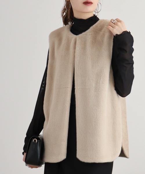 ベスト ジレ A.N.L エコファームートンジレ レディース : ZOZOTOWN