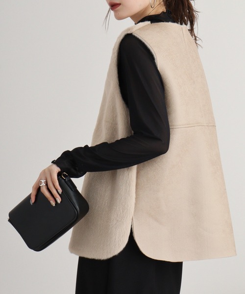 ベスト ジレ A.N.L エコファームートンジレ レディース : ZOZOTOWN