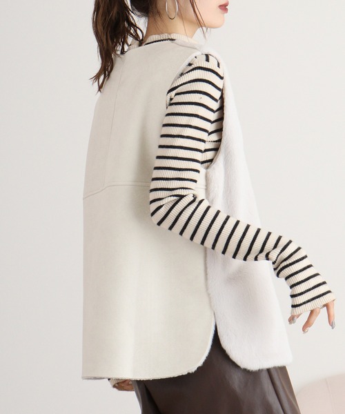 ベスト ジレ A.N.L エコファームートンジレ レディース : ZOZOTOWN