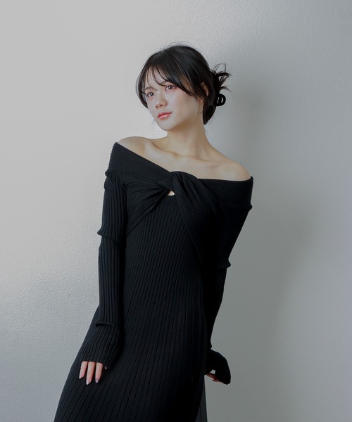 M DOLLY ワンピース twist knit long dress/ツイストニットロング