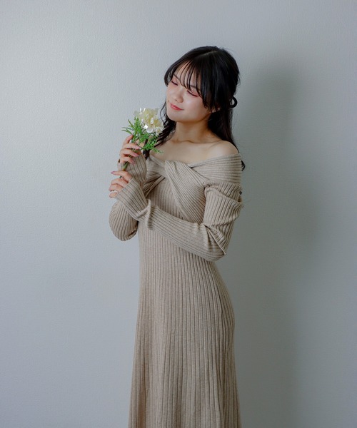 M DOLLY ワンピース twist knit long dress/ツイストニット M DOLLY ワンピース twist knit long dress/ツイストニット